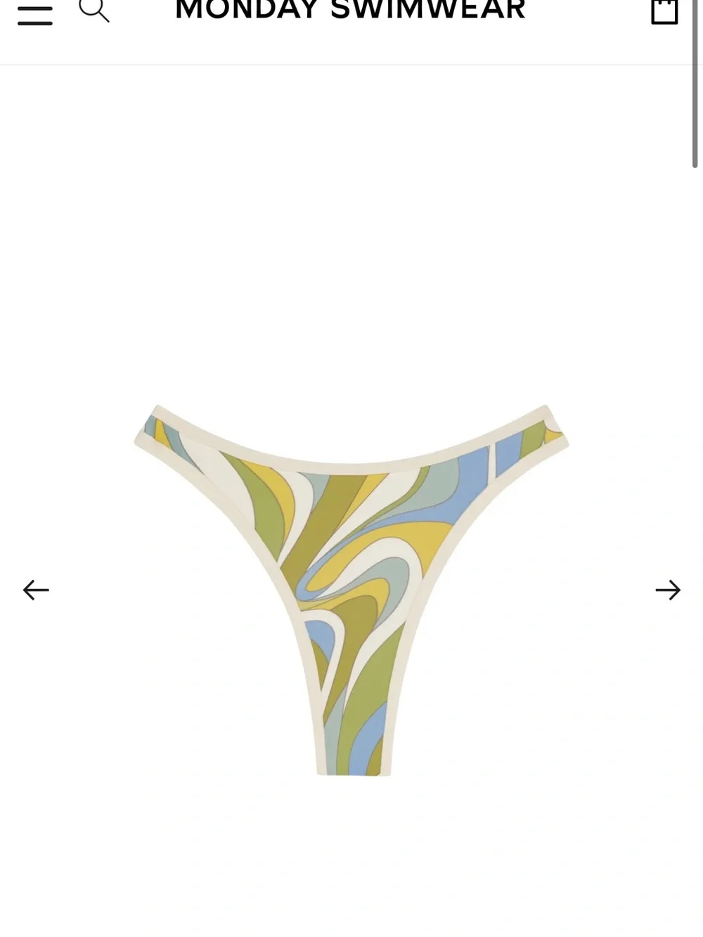 Striped Curve-Panel Bikini Set in Yellow and Light Blue